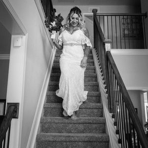 ❌Sold Galina off shoulder wedding dress boho chic